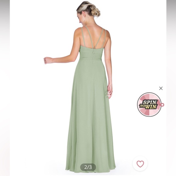 Azazie Gaia Dusty Sage Bridesmaid Dress - Picture 2 of 8